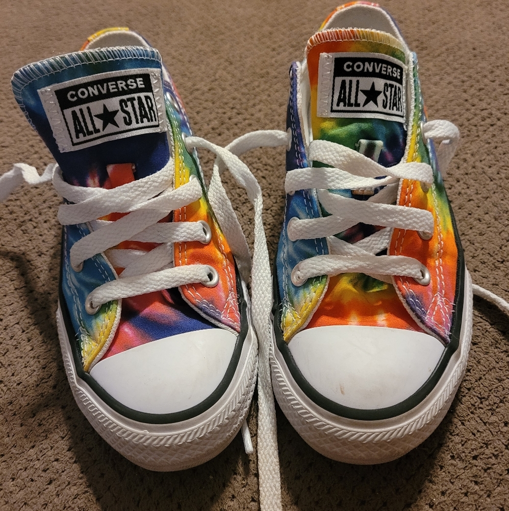 Tie-dye converse shoes